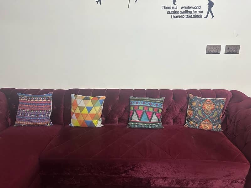 L shaped sofa set with chinioti style table 3