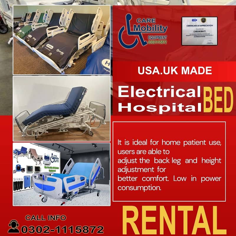 RENTAL Electric Hospital Beds /ICU bed on rent / Patient Bed on Rent 11