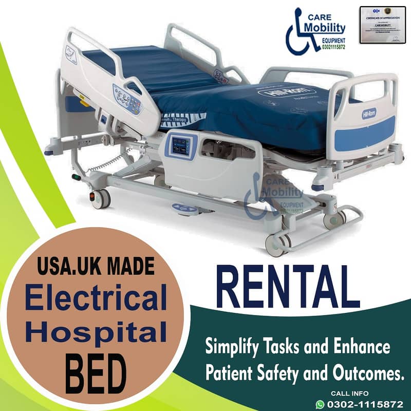 RENTAL Electric Hospital Beds /ICU bed on rent / Patient Bed on Rent 12