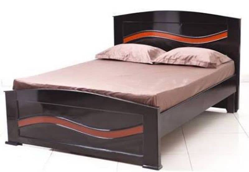 king size double bed with polish without mettress 0