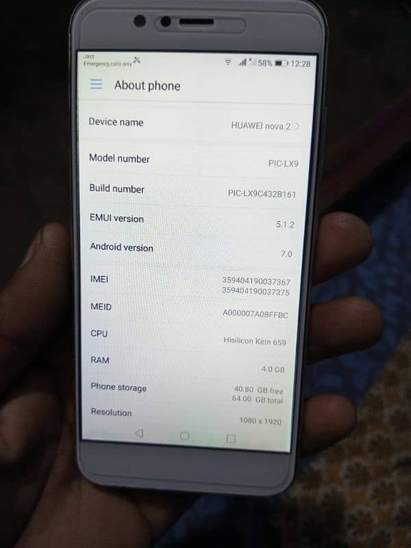 huawei nova 2  4gb 64gb ok phone no msg only call 0