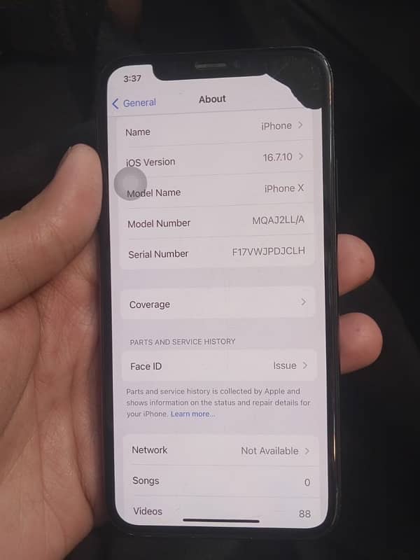 iPhone X non Pta Daud face ID fail hai all ok 10/8 GB64 factory unlock 4