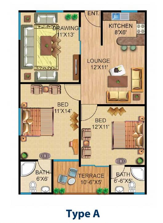 Brand New Flat for Sale in Chapal Courtyard 2,Prime Location,Scheme 33 5