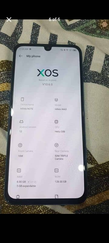 Infinix Note 12 10/10 Condition 6+2Gb Ram 128Gb Storage With Box 0