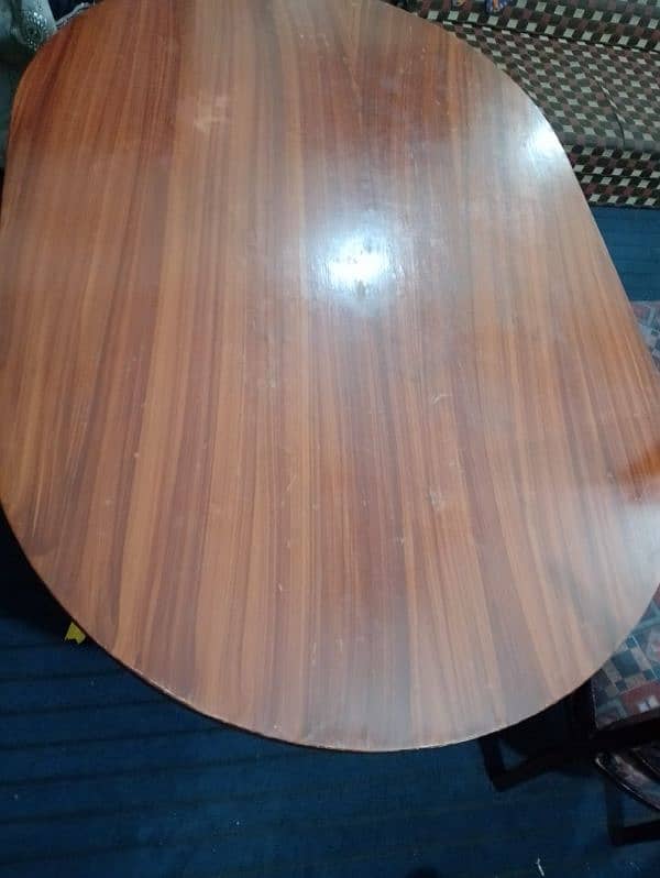 lush condition wood 1 dining table and 6 chairs 2