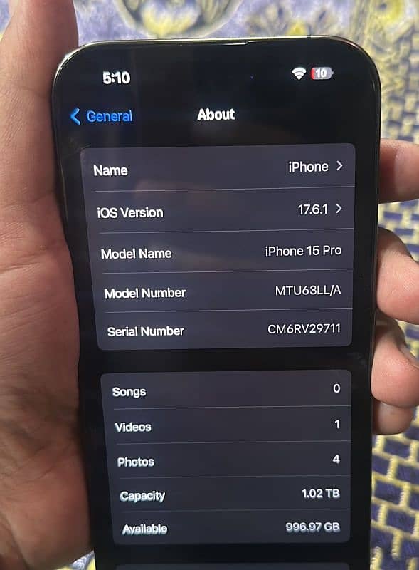 IPhone 15 pro pta approve 1 TB 4