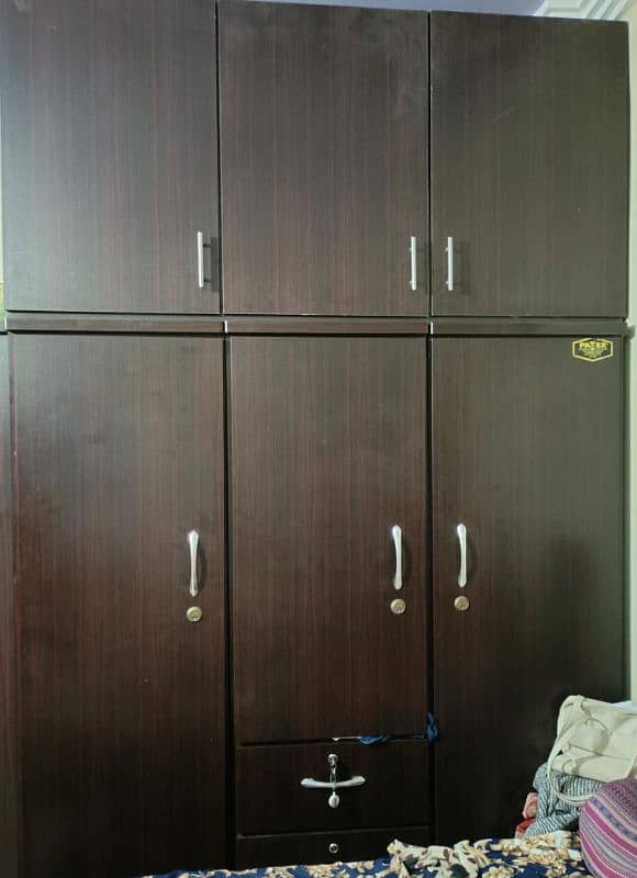 Iron Double Bed with Mattress,3 Door Almari with cupboard,Divider 1