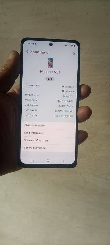 Samsung A51  6/128 Pta officially approved ,0335/9881853 6