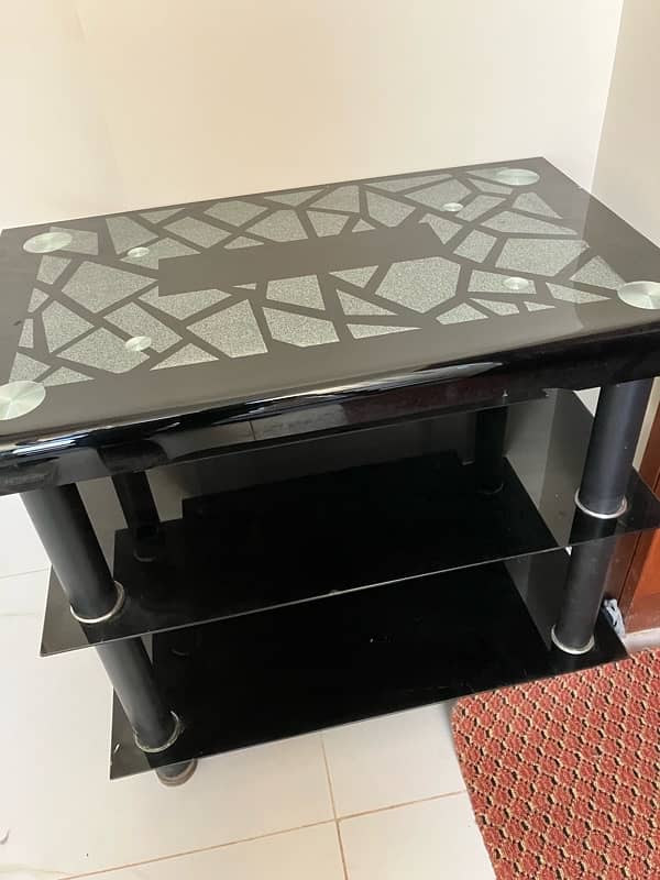 Glass TV table (with console slot) | Urgent Sell 1