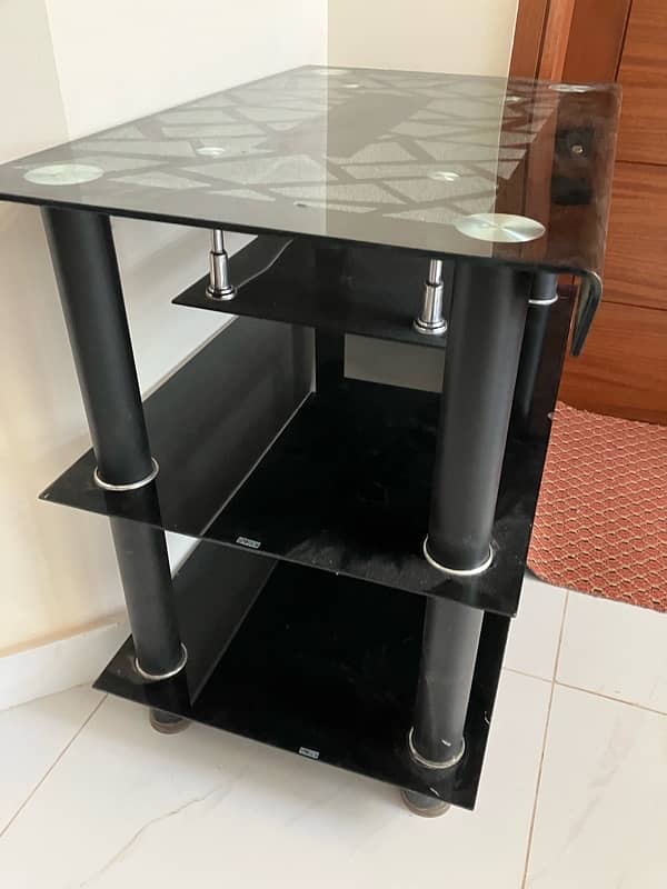 Glass TV table (with console slot) | Urgent Sell 2