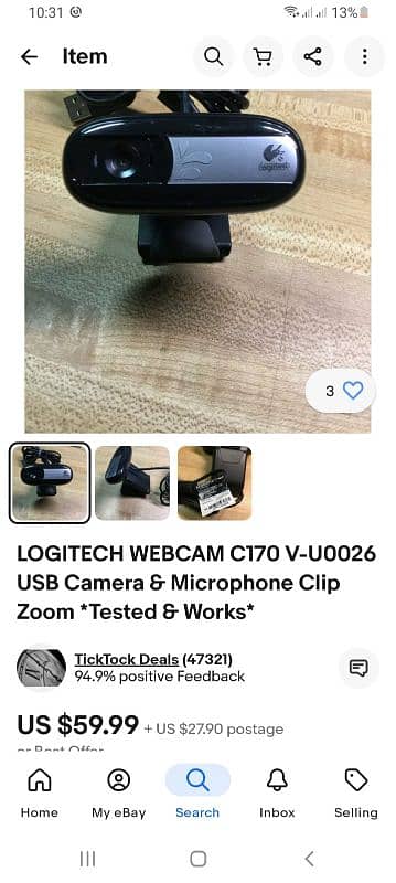 Logitech webcam C170-U0026 4