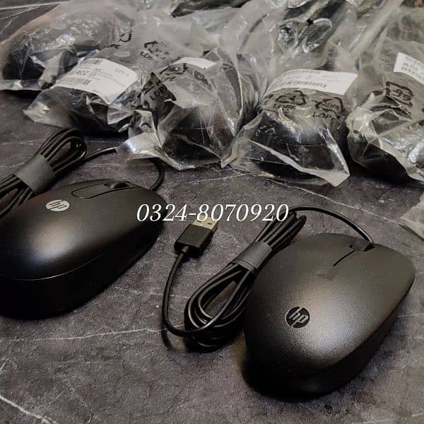 New HP 125 Latest Wired Mouse Office Wire Black Scroll Dell Best Fresh 0