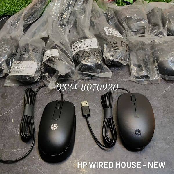 New HP 125 Latest Wired Mouse Office Wire Black Scroll Dell Best Fresh 1