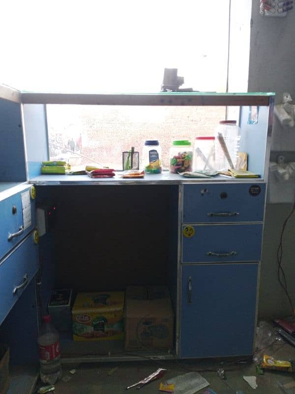 karyana shop counter +Rack+lays stand new condition use only 01 month 0