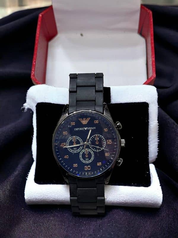 Men's round quartz watch with chain strap 2