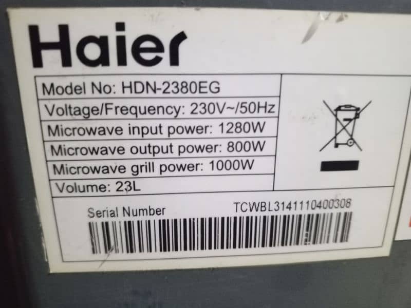 Haier Microwave oven ,100% ok 1