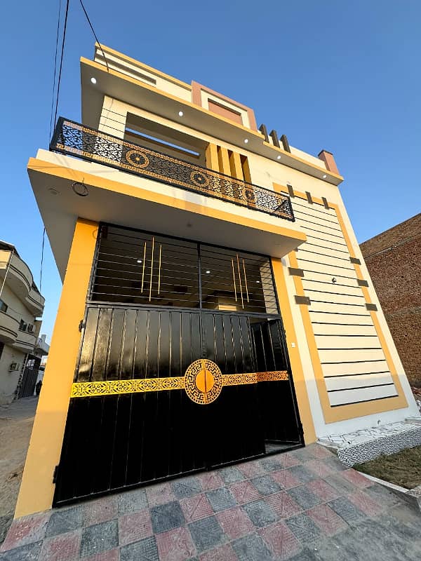 Muslim town One unit Chowk New brand luxury carner 5 marly proper double story house for sale 1