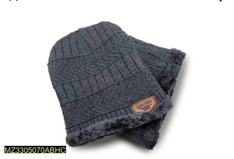 Wool cap with neck warmer stock available free delivery 1