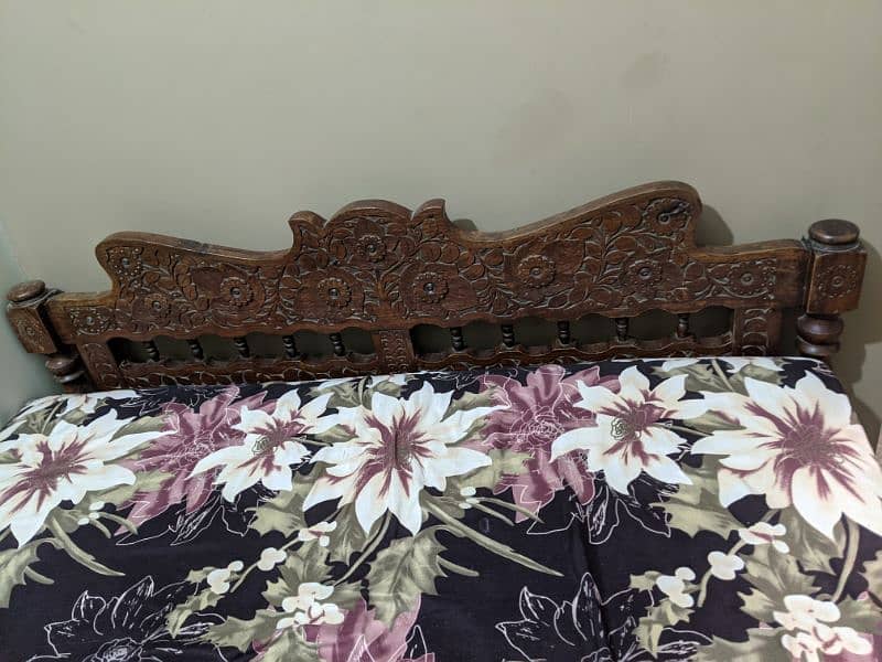 Sheesham Wooden Bed with Jelly Mattress 2