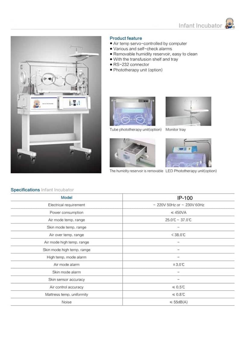 Baby incubator  Model: IP-100 9