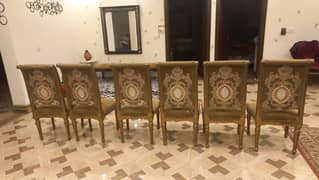 dinning chairs 6 bus polish honay wali or aik doo chairs hilti