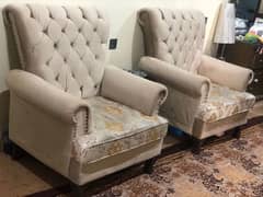 luxury 2 seater armchair set, and center table