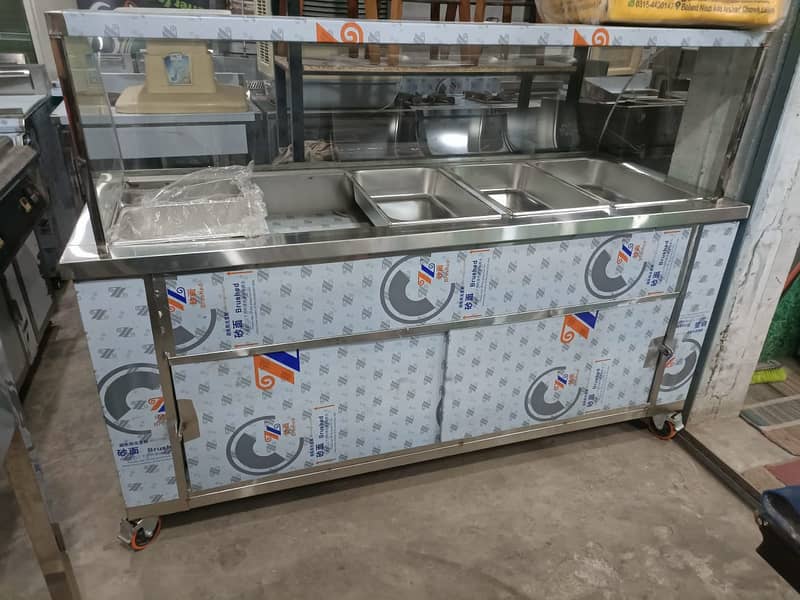 SS Stainless Steel 10 Bowl Bain Marie Counter,Commercial Table 10.13" 0