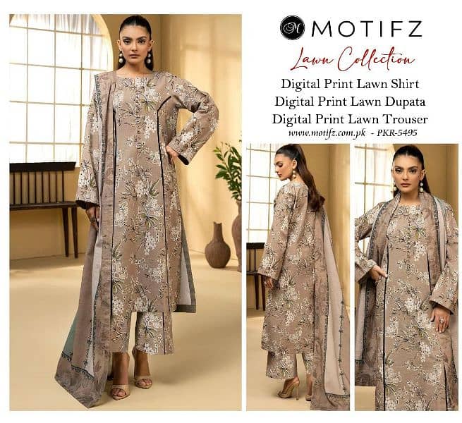 women stunning digital print lawn with print design 3_pcs 14