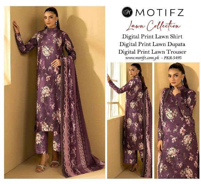 women stunning digital print lawn with print design 3_pcs 15