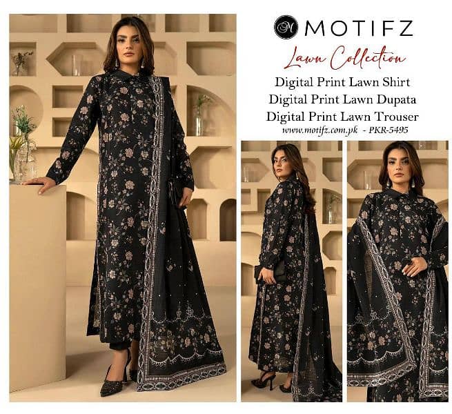 women stunning digital print lawn with print design 3_pcs 16