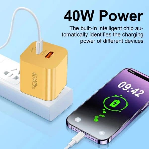 40W USB C Charger Quick Charge 3.0 PD4.0 Type C Fast Charging 1