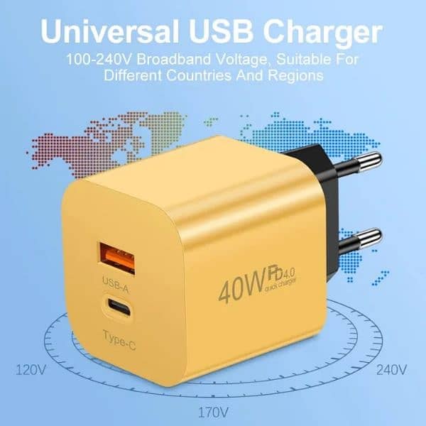 40W USB C Charger Quick Charge 3.0 PD4.0 Type C Fast Charging 2