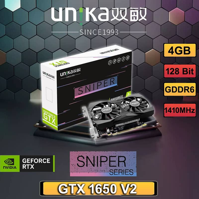 UNIKA SNIPER GTX-1650 4GB DDR6 graphic card available 1