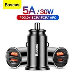 Baseus Car Charger – 30W, Dual USB, Quick Charge