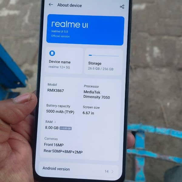 realme 12plus 5g ram 8+8 256gb full box lush condition 6month wernty 1