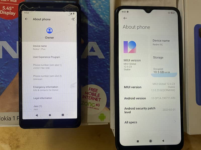 redmi 9c and nokia 1 plus 2