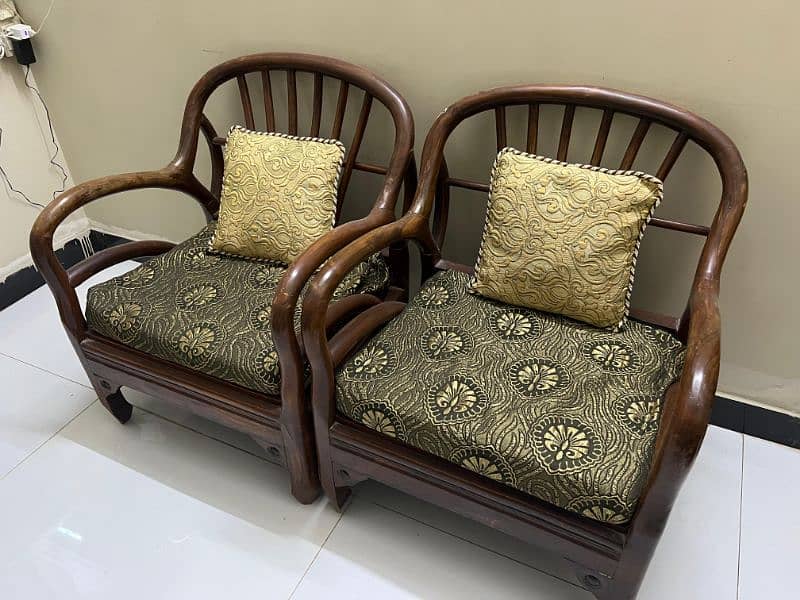 Wooden 08 Seater Sofa Set With Table For Sale 1