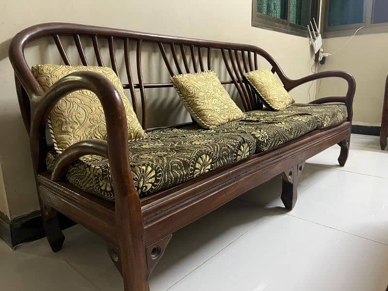 Wooden 08 Seater Sofa Set With Table For Sale 3