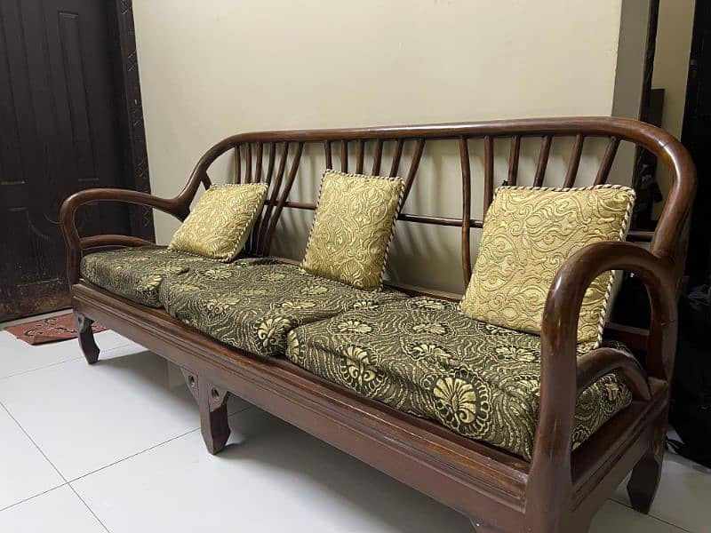 Wooden 08 Seater Sofa Set With Table For Sale 4