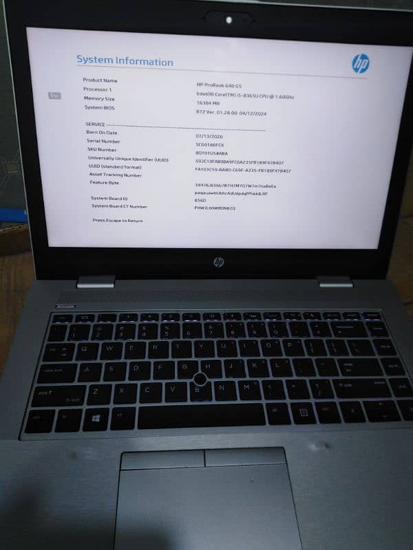 HP laptop 640 G5 i5 8th gen 16gb ram 256 ssd 1080 FHD 4