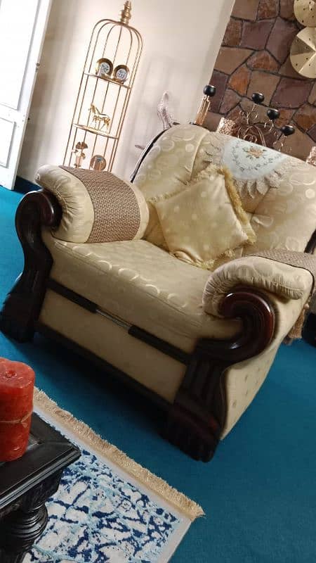 Precious Solid Wood Chinyoti Sofa along with Tables 6