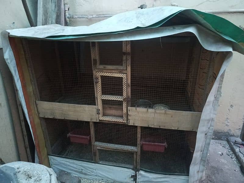 wooden cage double portion urgent for sale call 03010015115  WhatsApp 0