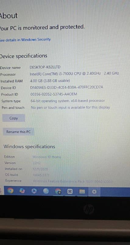 HP 14Core  i3 7th gen 512gb ssd 4gb ram 2