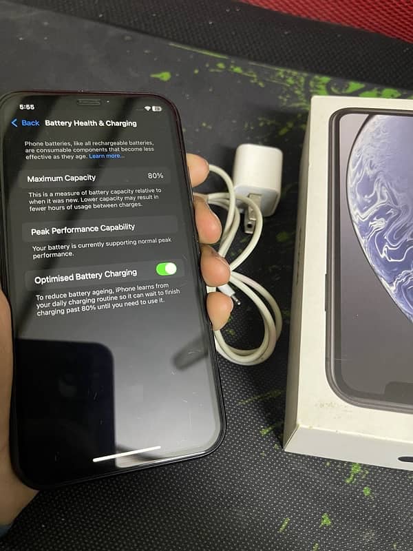 IPHONE XR 128GB DUAL PTA APPROVED With Box Charger 2