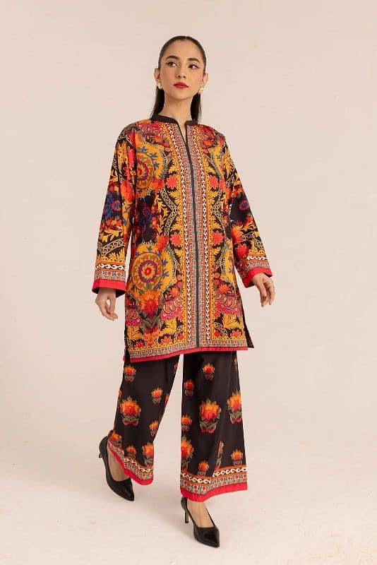 Stylish Printed 2 Piece Women Stitched Shirt And Trouser 3