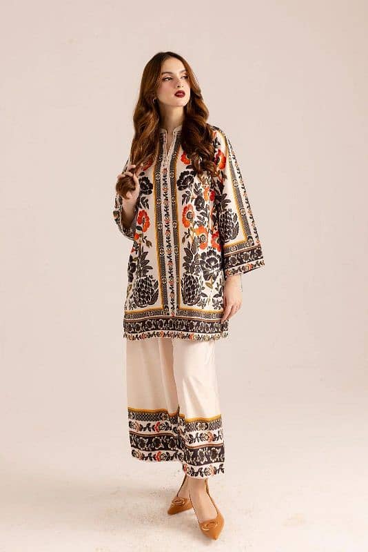 Stylish Printed 2 Piece Women Stitched Shirt And Trouser 8