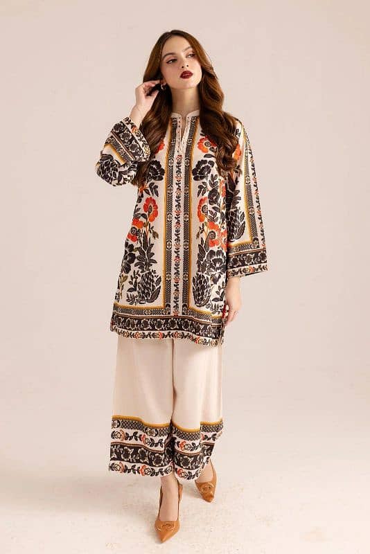 Stylish Printed 2 Piece Women Stitched Shirt And Trouser 9