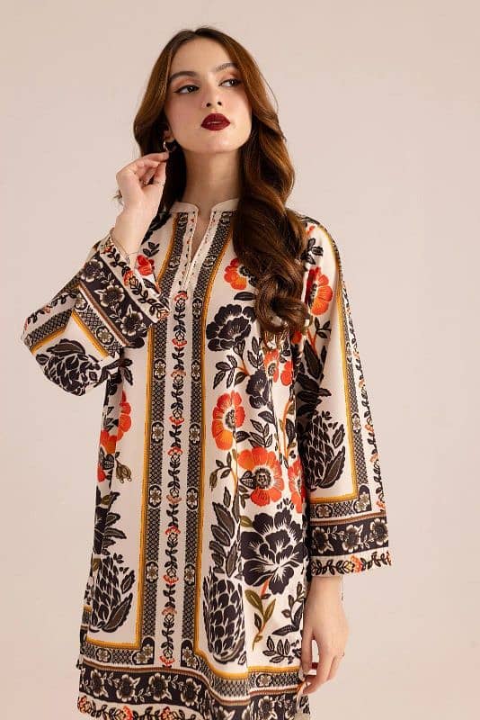 Stylish Printed 2 Piece Women Stitched Shirt And Trouser 11