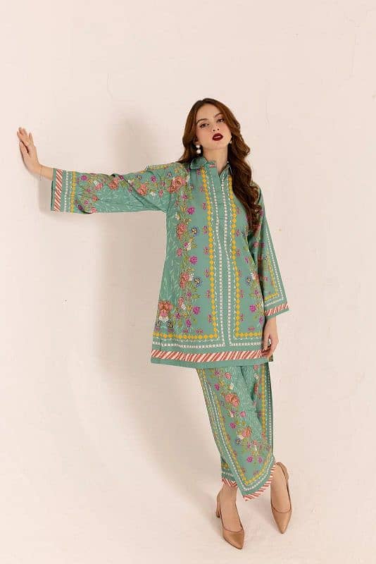 Stylish Printed 2 Piece Women Stitched Shirt And Trouser 19