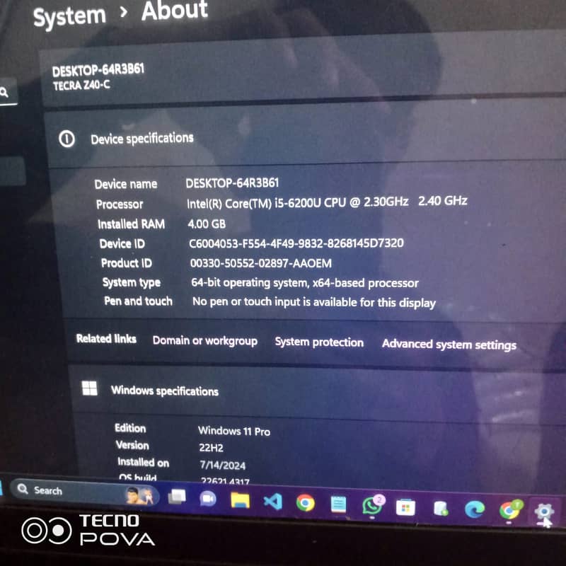 Toshiba tecra z40 i5 6 generation 0